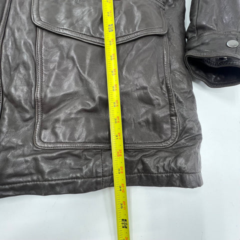 Vintage 90s Mirage Brown Genuine Leather Thinsulate Field Jacket Coat Mens XL