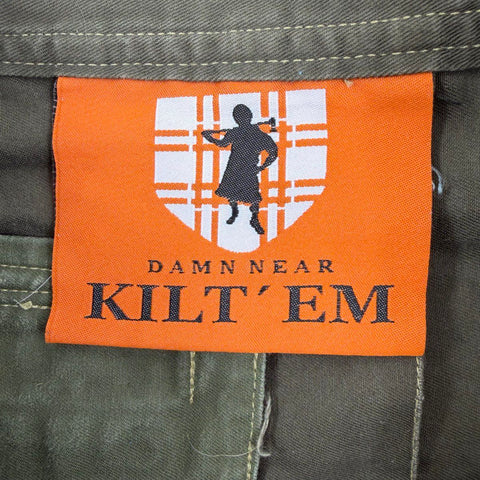 Damn Near Kilt 'Em DNKE Men's Utility Kilt Brown Cotton Cargo Pockets Size M