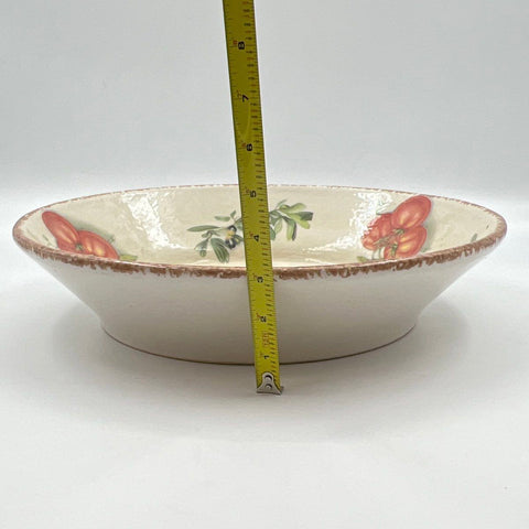 Tiffani Boutique Italy Ceramic Serving Bowl Large 14" Olive & Tomato Vintage