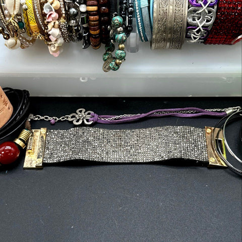 Eclectic Costume Jewelry Lot 25+ Beaded Cowrie Shell Rhinestone Bangle Bracelets