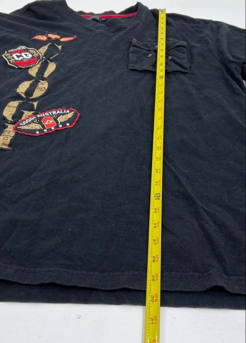Vintage Y2K Coogi Australia Patched Logo Military T-Shirt Sz 2XL