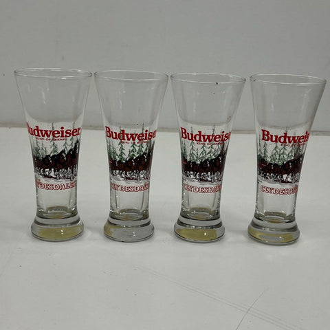 Vintage 1989 Budweiser Clydesdales Beer Glasses Set of 4 Anheuser-Busch