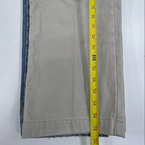 Vintage LL Bean Mens Lot 2 Flannel Lined Jeans & Chinos Pants Sz 36x30