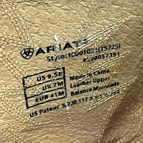 Ariat Heritage Western R-Toe Brown Leather Cowboy Boots Women's Size 9.5 B