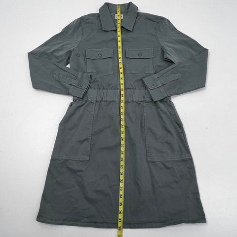 J. Crew Women's Green Utility Point Collar Full Zip Mini Dress Sz 8 NWT