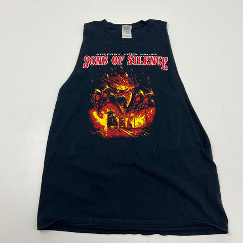 Sons of Silence MC Biker T-Shirt Cut Off Don't Start No Shit Gildan Sz M