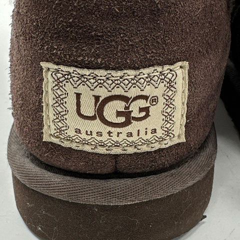 Ugg Lattice Cardy Chocolate Brown Crochet Knit Tall Button Boots Women's Size 9