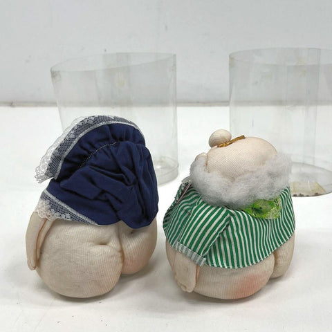 Vintage 80s Fanny Doll Lot of 2 Butt Face Gag Gift Novelty Figures w/ Tubes