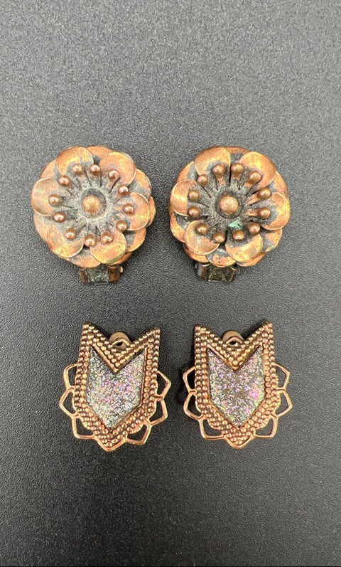 Vintage Renoir Matisse Copper Jewelry Bracelet Earrings Lot of 4 Pieces