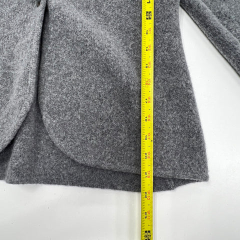 ett:twa Anthropologie Gray Faux Fur Collar Cardigan Sweater Jacket Women's S