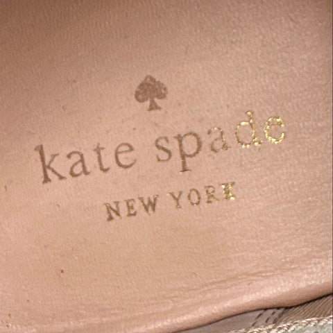 Kate Spade New York Ruffle Suede Taupe Grey Slip On Sneakers Women's Size 8M