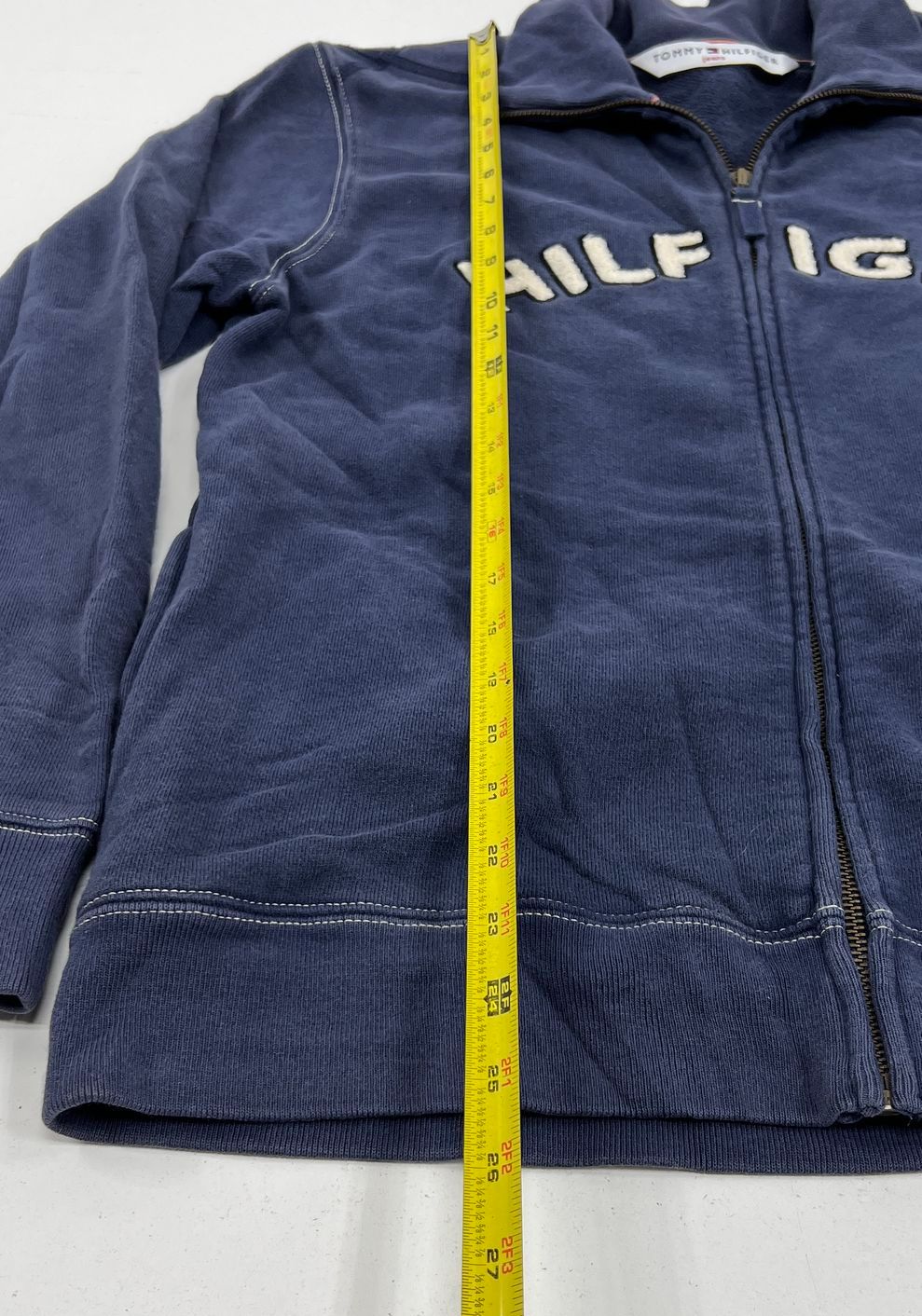 Vintage Y2K Tommy Hilfiger Jeans Blue Spellout Full Zip Mock Neck Jacket Men's L