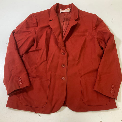 Pendleton Women's Rust Red Orange Virgin Wool Blazer Jacket Size 10 Vintage READ