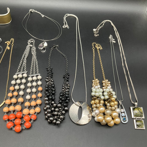 Lia Sophia Fashion Jewelry Lot of 14 Necklaces Bracelets Cuff Silver Gold Tone