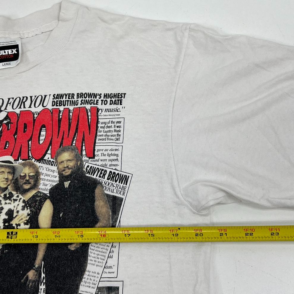 Vintage 1994 Sawyer Brown Thank God For You Tour T-Shirt Autograph Sz L