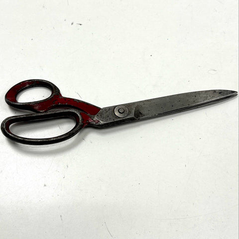 Wiss No. 20 Inlaid Shears Industrial Upholstery Scissors USA Vintage Red Handle