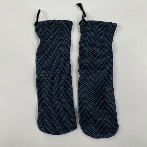 Vintage Unisex Custom Knit Brand Blue & Black Shoe Mittens - One Size