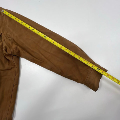 Duluth Trading Co Men's Fleece Lined Canvas Shirt Jac Jacket Brown 2XL