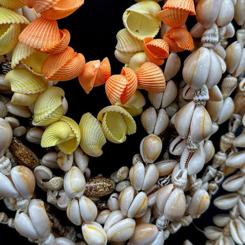 Vintage Boho Costume Jewelry Lot Shell Cowrie Bivalve Necklaces 10 Pieces