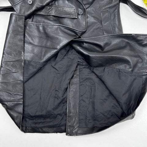 Babaton Women's Black Tabloid Vegan Leather Trench Jacket Sz S NWT
