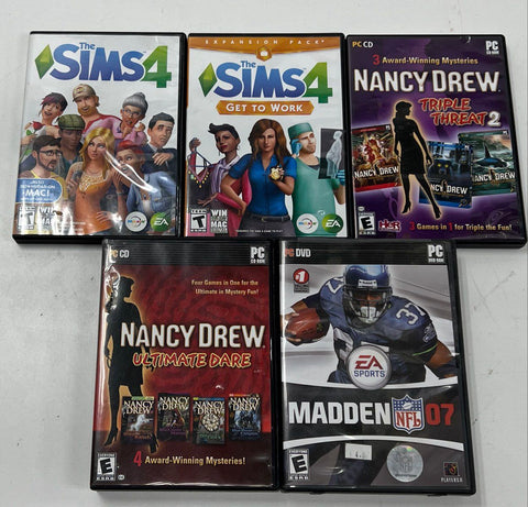 The Sims 4 Get To Work Madden 07 Nancy Drew 5 PC Game Lot Windows Mac