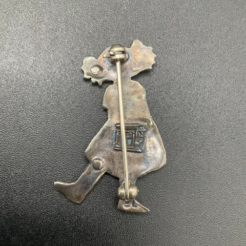 Vintage Mary Engelbreit Sterling Silver 925 Girl Pin Folk Art Brooch