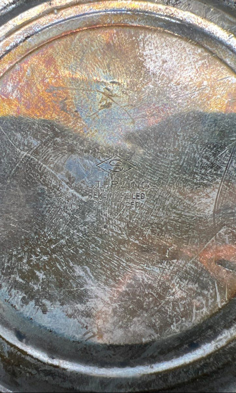 Saart Bros Diamond S Sterling Silver Candlestick Pair Cement Filled Vintage