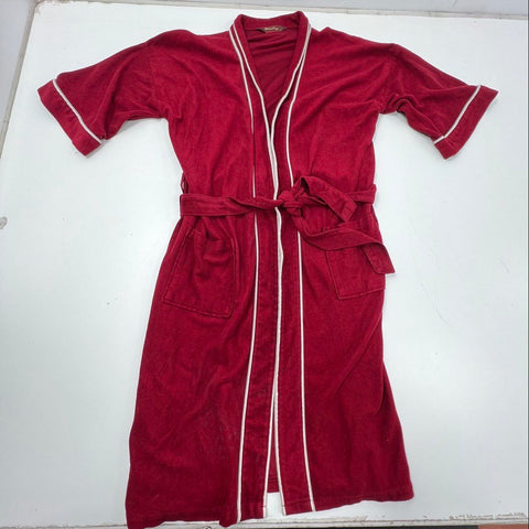 Vintage 70s Michael Paige Velour Robe Piped Trim Belted USA Sz One Size