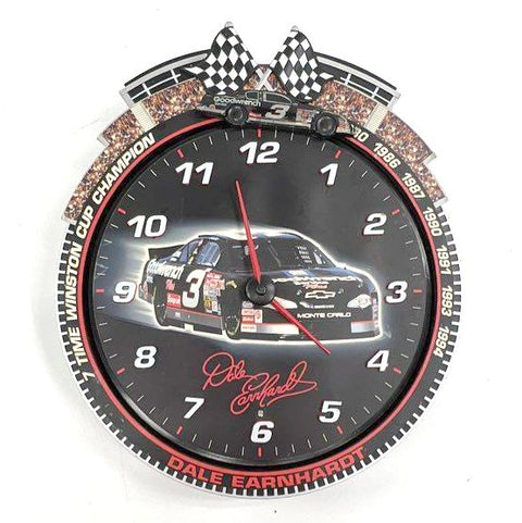 Dale Earnhardt #3 Racing Wall Clock 7 Time Champion 13" Vintage 2000 Goodwrench