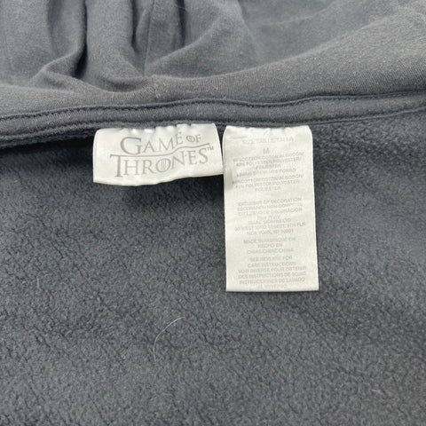 Game of Thrones Men's House Stark Asymmetric Zip Hoodie Gray Quilted Size M