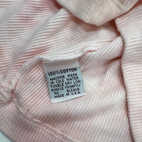 Yvette Mandell Women's Pink Crystal Crest Ribbed Cotton Tank Top NWT Sz L Y2K