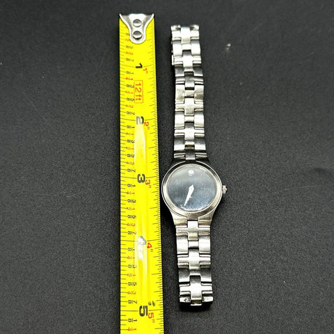 Movado Museum Women's Watch Stainless Steel Black Dial Sapphire Crystal 5.25"