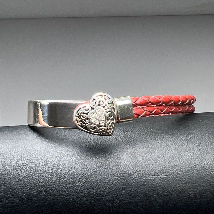 Brighton Red Braided Leather Bracelet