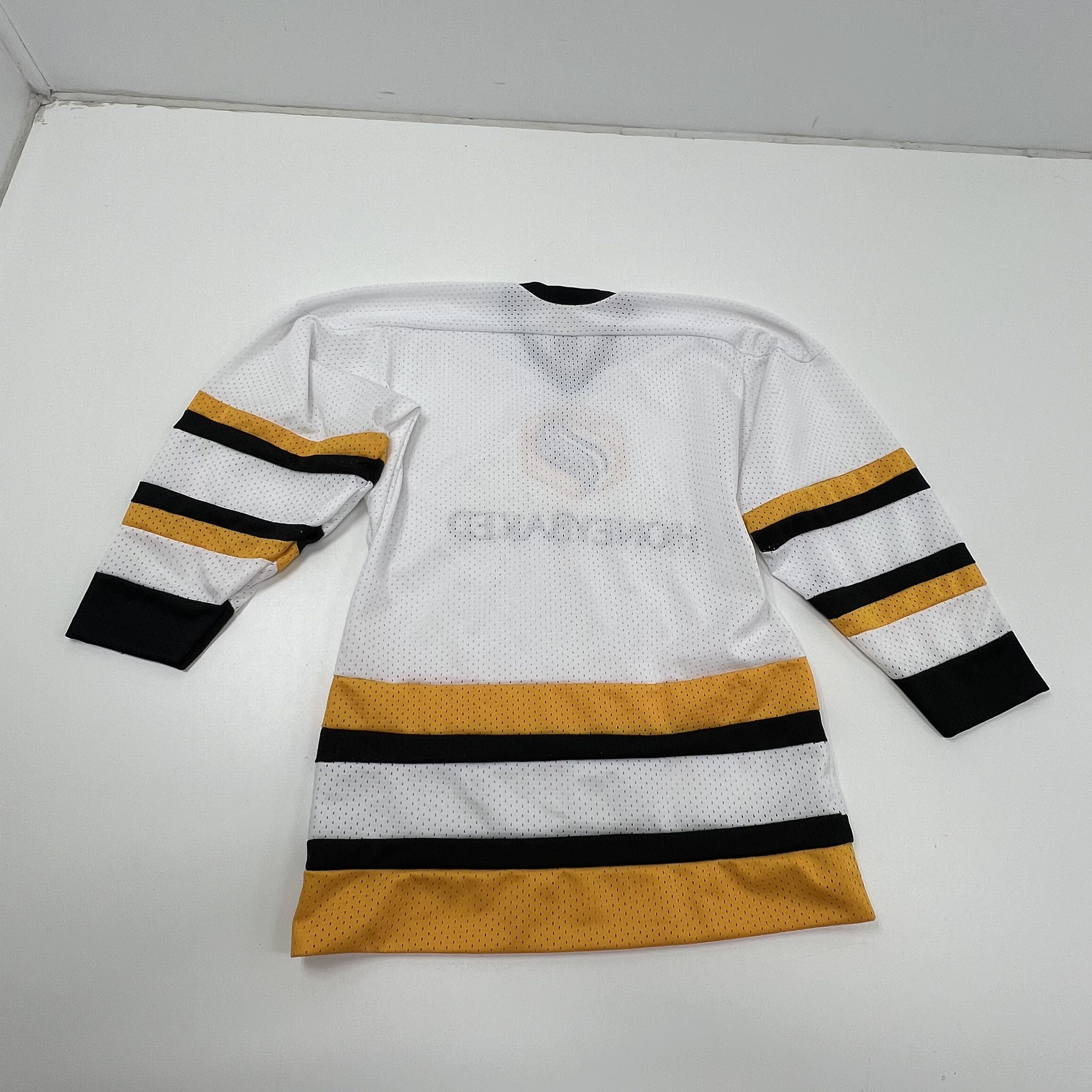 HoneyBaked Hockey Club Jersey White Gold Black Mesh Adult Mens 21x31 Embroidered