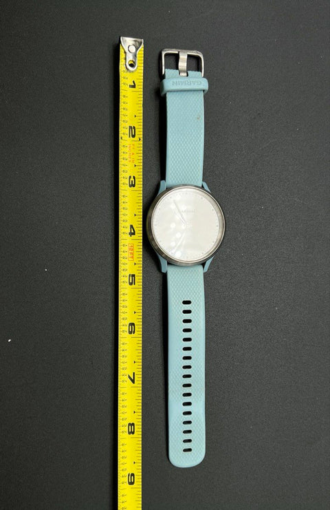 Garmin vivomove HR Sport Hybrid Smartwatch Silver Sea Foam Blue Silicone 43mm