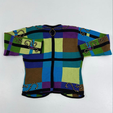 Vintage 90s Marisa Christina Lisa Nichols Women's Plaid Cardigan Multicolor Sz L
