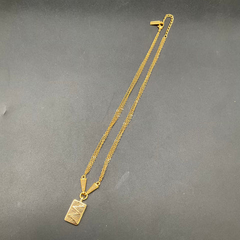 Vintage Napier Gold Tone Necklace Lot of 3 Geometric Leaf Ribbon Link Jewelry