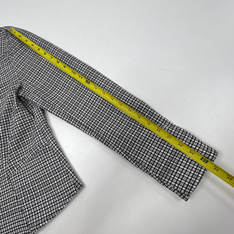 WHBM NWT Black White Mini Plaid Band Collar Jacket Women's Size 14