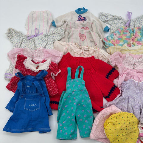 Vintage 80s 90s Doll Clothes Lot Mixed Heart to Heart La Baby Sweaters Dresses