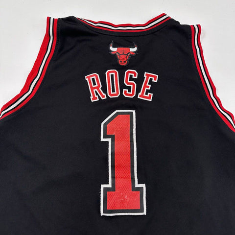 Vintage 2012 Chicago Bulls Derrick Rose #1 Adidas NBA Jersey Black Sz XL