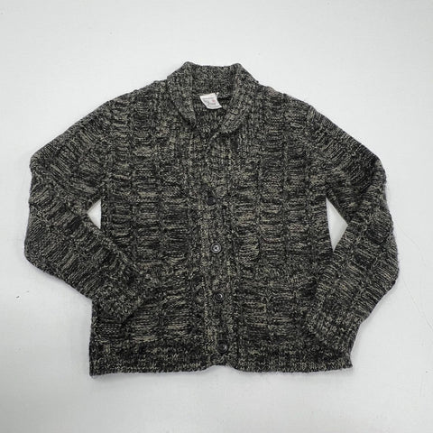 Vintage 80s Fashioned by Jove Black Gray Chunky Knit Cardigan Sweater Women's M