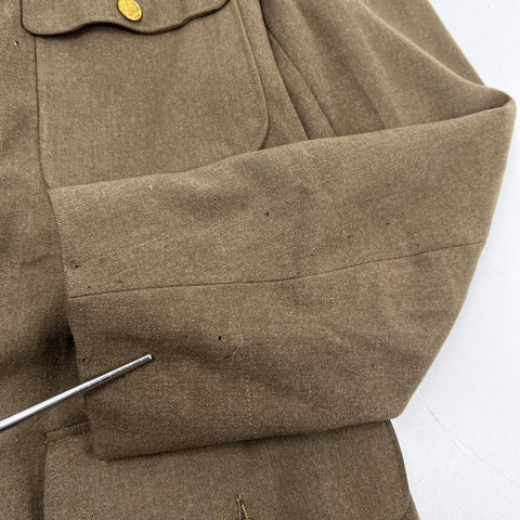 Vintage 1940s US Army Wool 4-Pocket Service Coat Tunic Brass Buttons Sz 38R