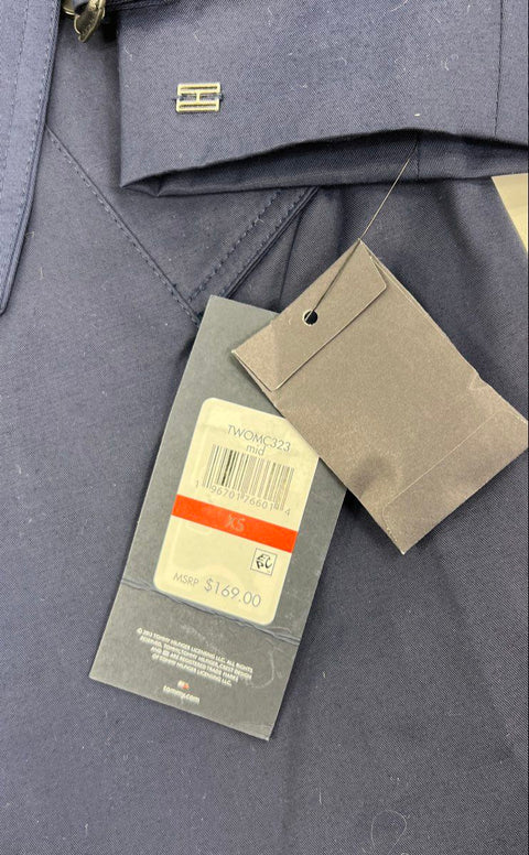 Tommy Hilfiger NWT Navy Blue Single Breasted Belted Trench Coat Jacket Women's