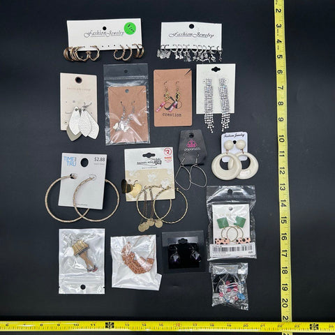 Claire's Torrid Time & Tru Fashion Earrings Jewelry Lot 50+ Pairs Hoops Studs