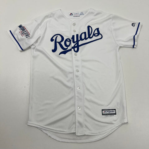 Majestic KC Royals 2014 World Series Cool Base Baseball Jersey Youth L 14-16