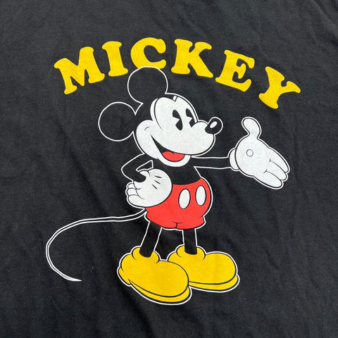 Vintage Y2K Mickey Mouse Disney Black Graphic T-Shirt Delta Pro Weight XL