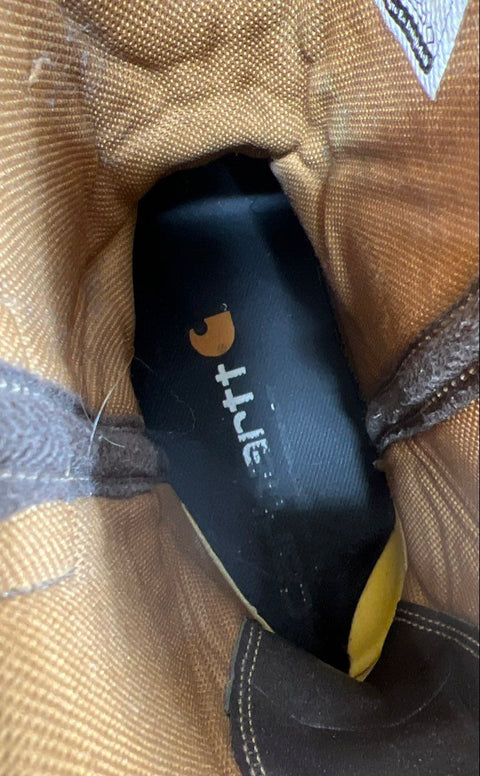 Carhartt Wellington Pull-On Steel Toe Brown Leather Work Boots Size 9