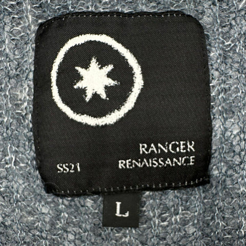 Ranger Renaissance Women's SS21 Abstract Knit Distressed Sweater Gray Sz L
