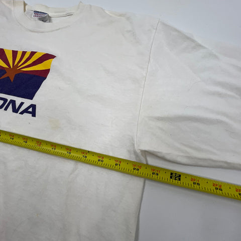 Arizona Flag Graphic Short Sleeve T-Shirt Gildan Cotton Adult Size XL *Staining