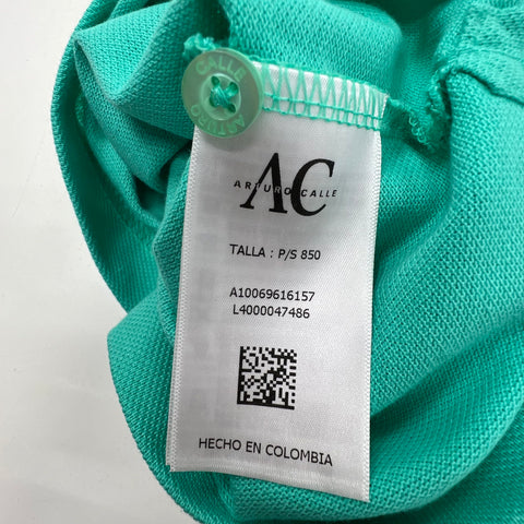 Lot of 2 Arturo Calle Mens Polo Shirts Teal & Purple 100% Cotton Sz S
